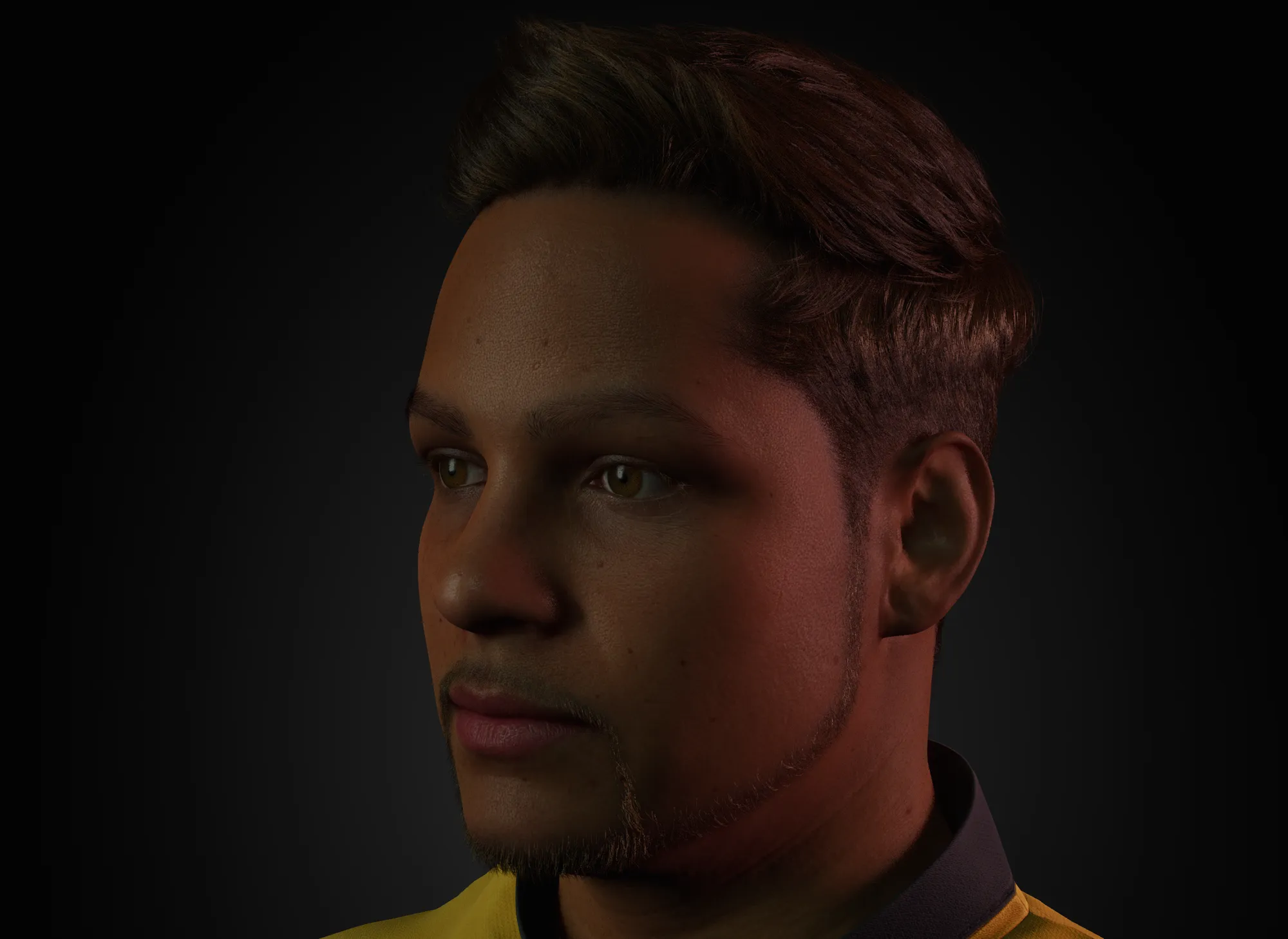 Final MetaHuman render — the only frame cleared for publication